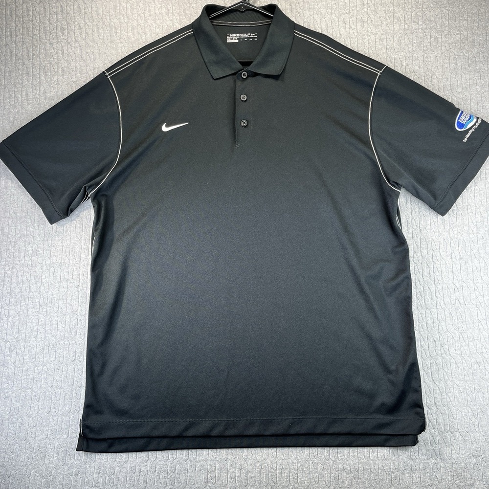 Nike‎ golf  Dr-fit Men's (XXL) Nestlé Waters, black short sleeve polo shirt